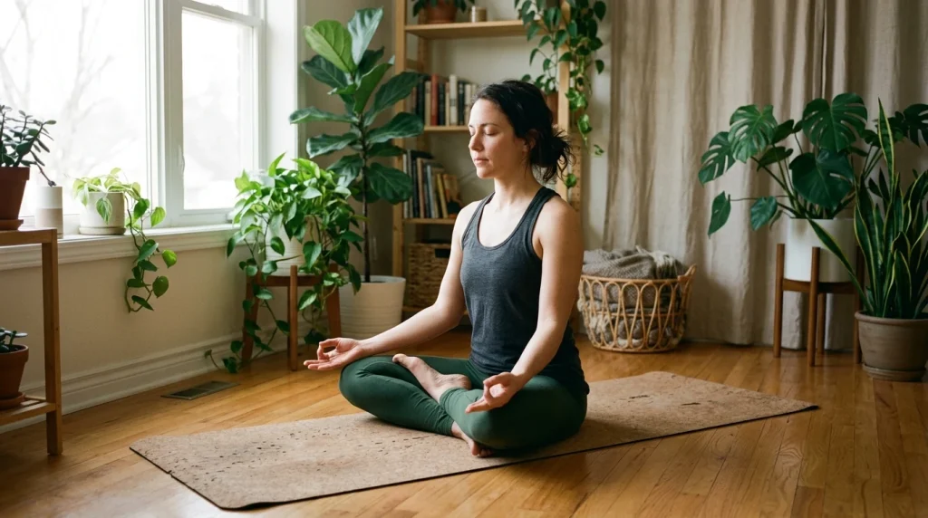 Vědomá jóga (Mindful Yoga): Principy, techniky a jak vám propojení dechu a mysli změní praxi 9 Vědomá jóga principy a techniky dechu (Obrázek vygenerovaný umělou inteligencí)